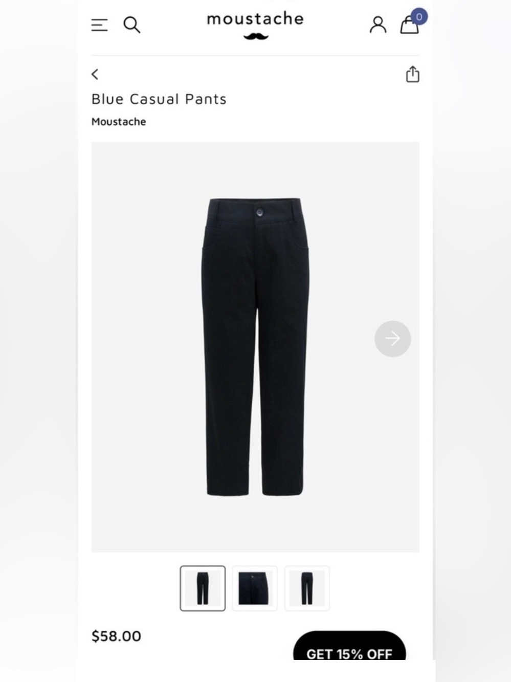 Moustache Fine tailor for boys Pants — Navy Blue Size 7